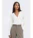 JDY JDYLION V-Neck Top Cloud Dancer – Crèmewitte damesblouse met V-hals