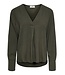 JDY JDYLION V-Neck Top Black Olive – Donkergroene damesblouse met V-hals