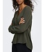 JDY JDYLION V-Neck Top Black Olive – Donkergroene damesblouse met V-hals