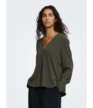 JDY JDYLION V-Neck Top - Black Olive