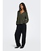 JDY JDYLION V-Neck Top Black Olive – Donkergroene damesblouse met V-hals