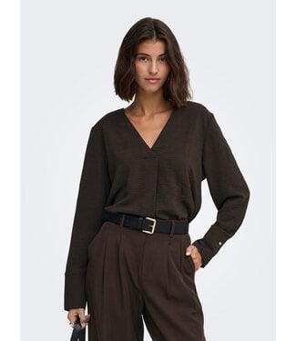 JDY JDYLION V-Neck Top - Chocolate Torte