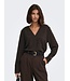 JDY JDYLION V-Neck Top Chocolate Torte – Chocoladebruine damesblouse met V-hals