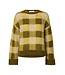 Selected Femme SLWLULU Loose Check Knit Avocado Oil Check – Geruite damespull met wol & alpaca