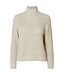 Selected Femme SLWOLGA Knit Structure High Neck Birch – Ecru damespull met hoge hals