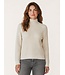 Selected Femme SLWOLGA Knit Structure High Neck Birch – Ecru damespull met hoge hals