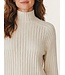 Selected Femme SLWOLGA Knit Structure High Neck Birch – Ecru damespull met hoge hals