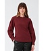 Selected Femme SLWLYA Sweat Tawny Port – Bordeaux dames sweater met plooimouwen