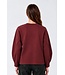 Selected Femme SLWLYA Sweat Tawny Port – Bordeaux dames sweater met plooimouwen