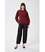 Selected Femme SLWLYA Sweat Tawny Port – Bordeaux dames sweater met plooimouwen