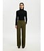 Selected Femme SLWRITA Wide Pant Fir Green – Olijfgroene damesbroek met wijde pijpen