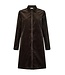 Freequent FQCORDY Dress Mole – Bruine ribfluwelen jurk met ritssluiting