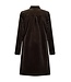 Freequent FQCORDY Dress Mole – Bruine ribfluwelen jurk met ritssluiting