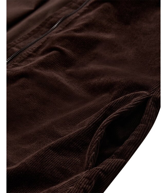 Freequent FQCORDY Dress Mole – Bruine ribfluwelen jurk met ritssluiting