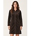 Freequent FQCORDY Dress Mole – Bruine ribfluwelen jurk met ritssluiting