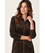 Freequent FQCORDY Dress Mole – Bruine ribfluwelen jurk met ritssluiting