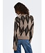 JDY JDYBIANKA Argyle Pullover Chocolate Torte Argyle – Bruine damespull met ruitpatroon