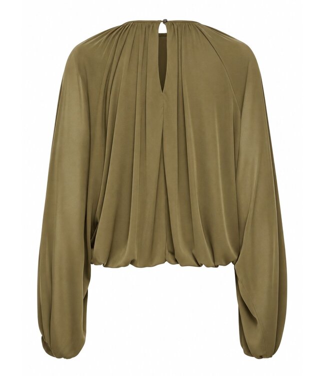 JDY JDYUSO Bubblehem Top Teak – Blouse met wijde mouwen