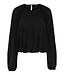 JDY JDYUSO Bubblehem Top Black – Zwarte blouse met wijde mouwen