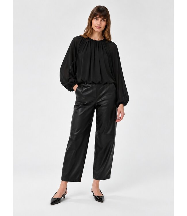 JDY JDYUSO Bubblehem Top Black – Zwarte blouse met wijde mouwen