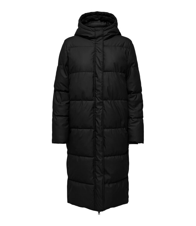 JDY JDYKAMMA Water Rep Long Puffer Black – Lange zwarte pufferjas