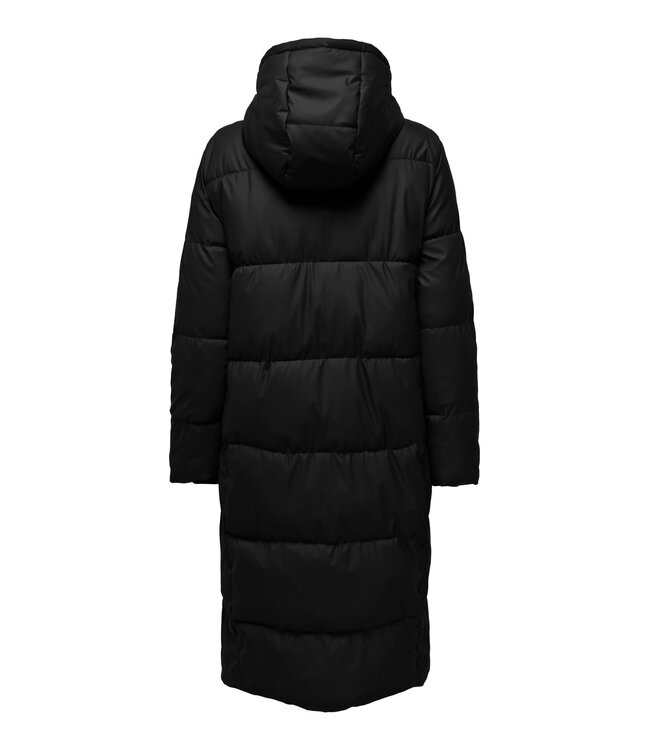 JDY JDYKAMMA Water Rep Long Puffer Black – Lange zwarte pufferjas