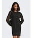 JDY JDYFAIRVIEW Life Sweat Dress Black – Zwarte jurk met transparante bloemenmouwen