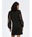 JDY JDYFAIRVIEW Life Sweat Dress Black – Zwarte jurk met transparante bloemenmouwen