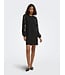 JDY JDYFAIRVIEW Life Sweat Dress Black – Zwarte jurk met transparante bloemenmouwen