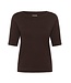 KAFFE KAlizza Boatneck Solid Pullover Coffee Bean – Fijngebreide damespull met boothals