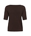 KAFFE KAlizza Boatneck Solid Pullover Coffee Bean – Fijngebreide damespull met boothals