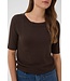 KAFFE KAlizza Boatneck Solid Pullover Coffee Bean – Fijngebreide damespull met boothals