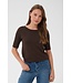 KAFFE KAlizza Boatneck Solid Pullover Coffee Bean – Fijngebreide damespull met boothals