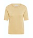 KAFFE KAlizza Boatneck Solid Pullover Sunlight – Lichtgele fijngebreide damespull met boothals