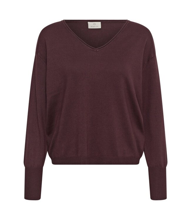 KAFFE KAlizza Mai Pullover Fudge – Fijngebreide damespull met V-hals