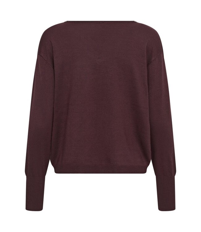 KAFFE KAlizza Mai Pullover Fudge – Fijngebreide damespull met V-hals