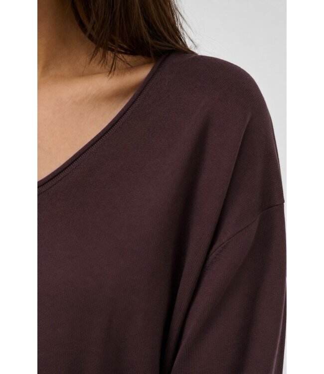 KAFFE KAlizza Mai Pullover Fudge – Fijngebreide damespull met V-hals