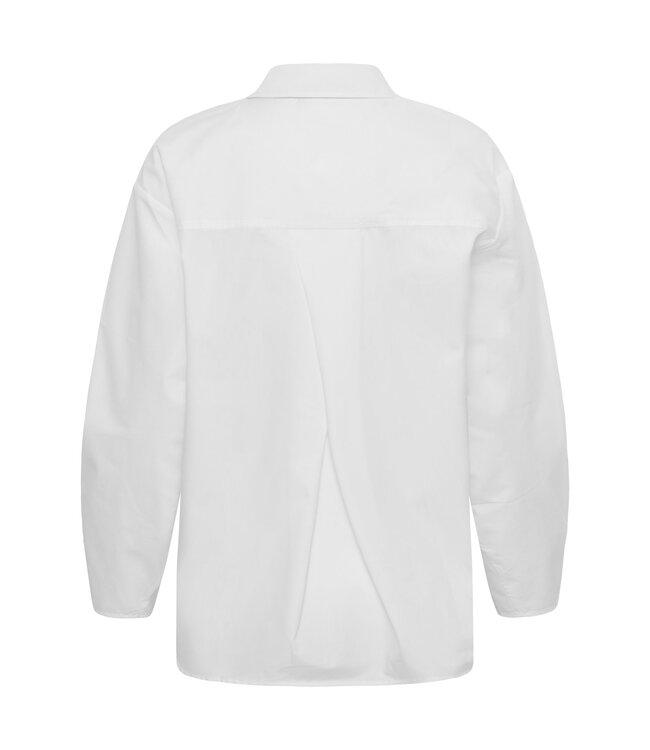 KAFFE KAmathilde Shirt Optical White – Witte loose fit damesblouse met plooidetails