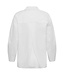 KAFFE KAmathilde Shirt Optical White – Witte loose fit damesblouse met plooidetails