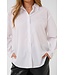 KAFFE KAmathilde Shirt Optical White – Witte loose fit damesblouse met plooidetails