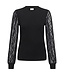 KAFFE KAliana Lace Blouse Black Deep – Zwarte damestop met kanten mouwen