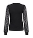 KAFFE KAliana Lace Blouse Black Deep – Zwarte damestop met kanten mouwen