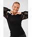 KAFFE KAliana Lace Blouse Black Deep – Zwarte damestop met kanten mouwen