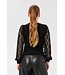 KAFFE KAliana Lace Blouse Black Deep – Zwarte damestop met kanten mouwen