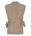 KAFFE KAmartine Knit Vest Desert Taupe Melange – Gebreid damesvest met strikdetails