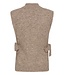 KAFFE KAmartine Knit Vest Desert Taupe Melange – Gebreid damesvest met strikdetails