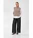 KAFFE KAmartine Knit Vest Desert Taupe Melange – Gebreid damesvest met strikdetails