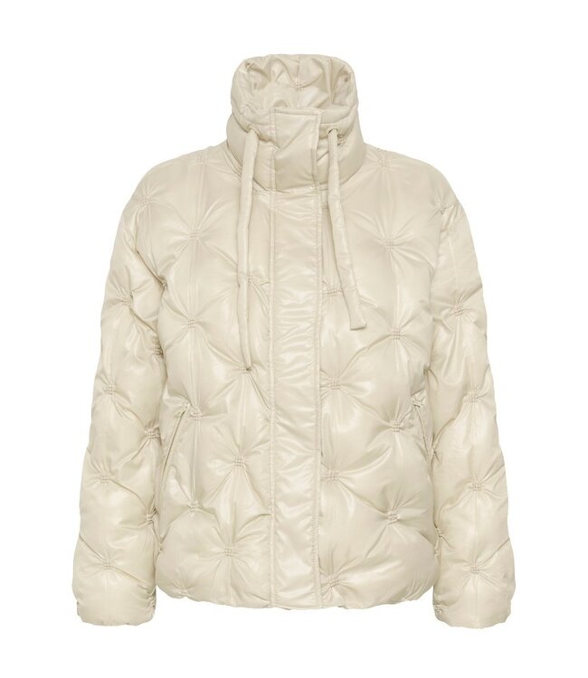 CREAM CRDrakie Short Jacket Oatmeal – Gewatteerde damesjas met sterpatroon