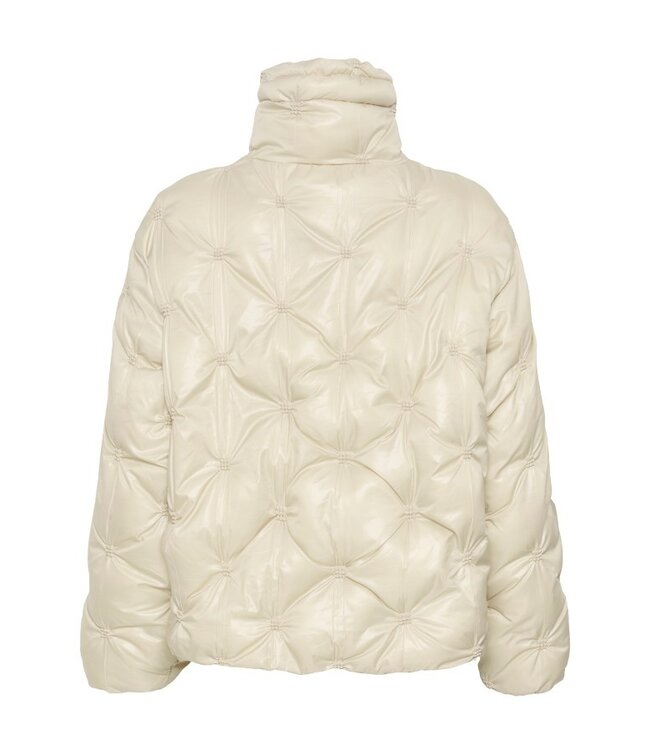 CREAM CRDrakie Short Jacket Oatmeal – Gewatteerde damesjas met sterpatroon