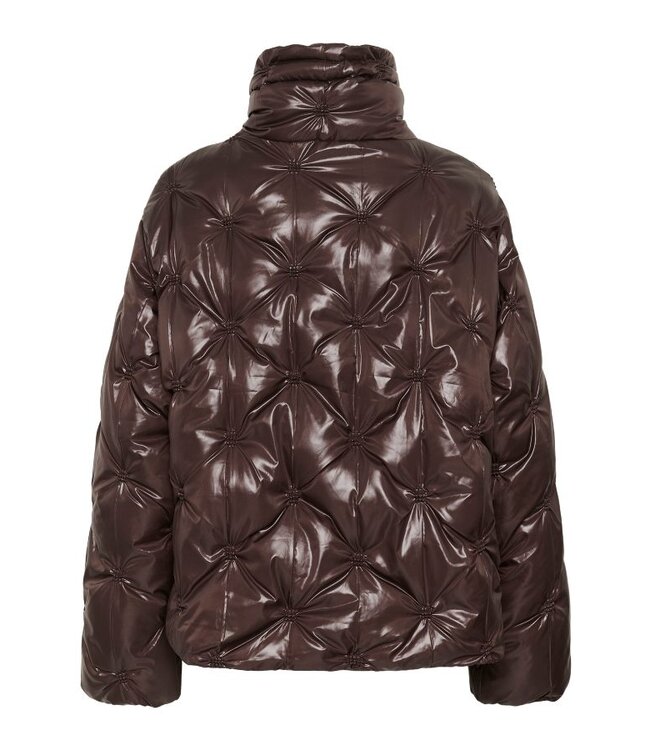 CREAM CRDrakie Short Jacket Coffee Bean – Bruine gewatteerde damesjas met sterpatroon